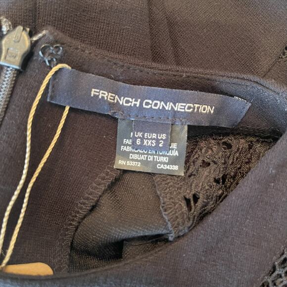 French Connection Viven  Lace Black  Cutout Cocktail Dress 2 - Picture 8 of 8